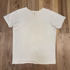 Two Moon Skipper Neck V-Neck Short Sleeve Sweatshirt Beige M 40/42