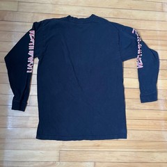 Deathwish Skateboards Mens Black Long Sleeve Graphic T-Shirt Pink Logo Large