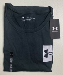 Under Armour Athletic Black Box Logo Loose Fit Graphic T-Shirt 2XL XXL Brand New