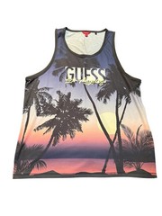 Guess Men’s Tank Top 2xl Palm Tree Sunset Graphic Los Angeles Sleveless.