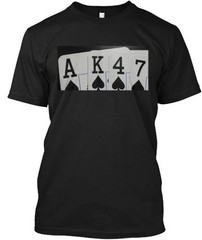 Poker Military Ak 47 Rifle Shirt T-Shirt Made in the USA Size S to 5XL