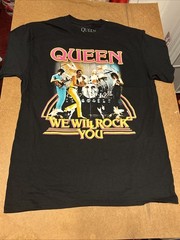 NEW OFFICIAL LICENSED QUEEN BAND FREDDIE MERCURY WE WILL ROCK YOU T Shirt Mens S