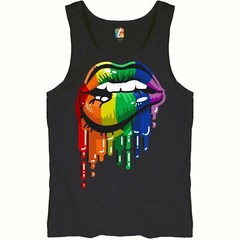 Sexy Melting Rainbow Lips Tank Top LGBT Queer Gay Pride Love Wins Men’s Top
