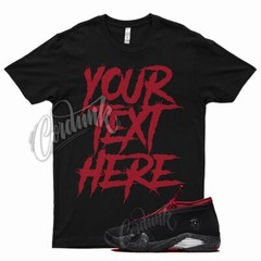Black CUSTOM T Shirt for J1 14 Low Iconic Red Lipstick Gym Red