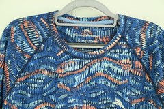 Tommy Bahama Island Zone Rash Guard Sz L Kingdom Blue Monte Rio Geo Crewneck