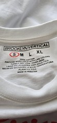 Brooklyn Vertical Cherry Bomb White Graphic Women’s Short Sleeve T-Shirt Size S