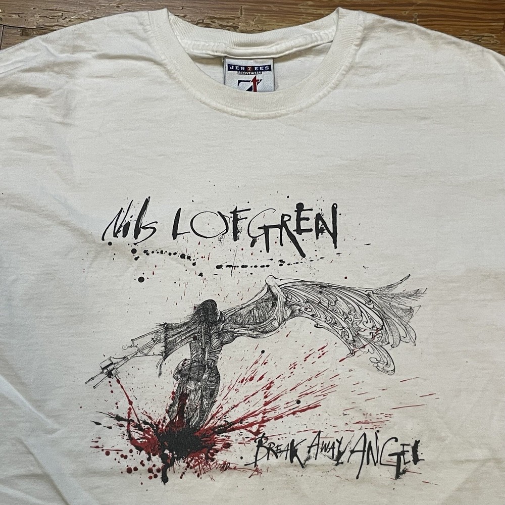 Vintage Y2K Nils Lofgren Ralph Steadman Shirt Size Medium Band Tour Rock Art