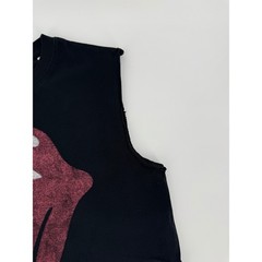 Rolling Stones No 9 Carnaby Logo Muscle Tank Top Black Cotton Mens Medium