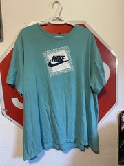 Nike Men’s Short Sleeve Crew Neck T-Shirt Size 3XL Teal Blue Swoosh Logo Cotton