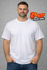 Gildan Heavy Cotton Crew Neck T-Shirt Blank Tee Short Sleeve White Size M