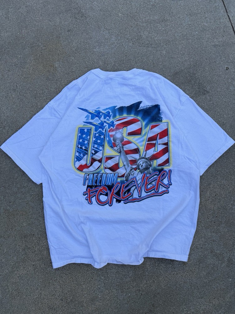 2000’s NASCAR USA Graphic TeeUSA Freedom Forever Cotton T-Shirt