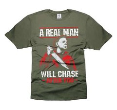 Mens Funny Halloween tee A Real Man Will chase after you shirt halloween shirt