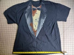 Men’s Black Decaying Tuxedo Graphic Tee Size 2XL
