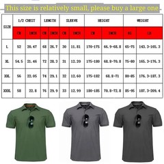 Men’s Tactical Polo T-Shirt Quick Dry Combat Short Sleeve Team Work Casual Shirt