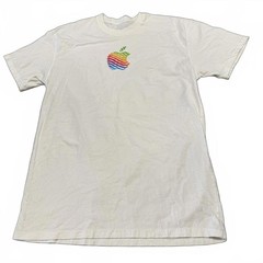 Apple The Grove Tee White Rainbow Wave Logo L Long Length Soft USA Made