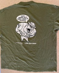 Lee Jeans Vtg Military Green T-Shirt Men’s Sz XL Rare GRUNT Hot Hogs GRU