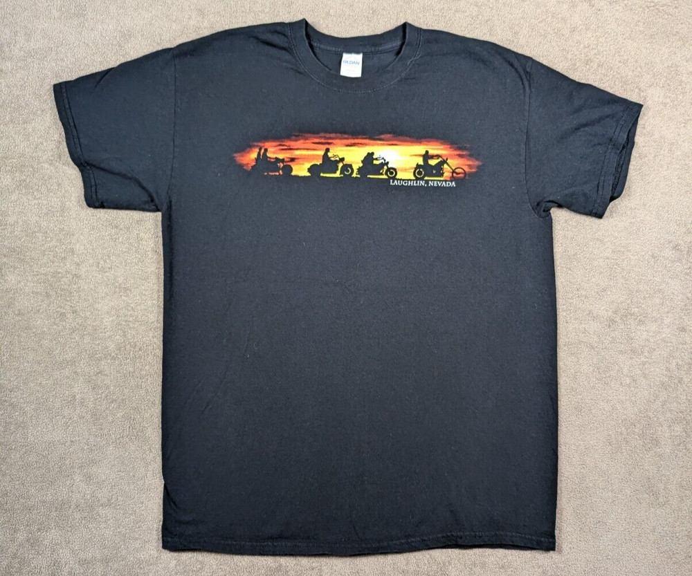 Gildan Laughlin, Nevada Biker Men’s Tshirts Black