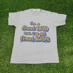 Vintage 80s Great Dad Shirt M/L 20×26 Blue Single-Stitch