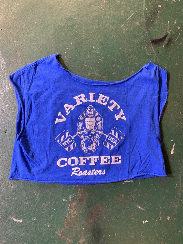 Variety Coffee Roasters NYC Graphic Print Gorilla T Shirt Cutoff Custom Size M