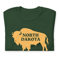 North Dakota Green Bison NDSU Unisex t-shirt S,M,L,XL,2X,3X,4X