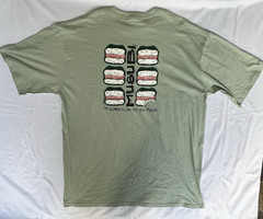 Crazy Shirts Hawaii Shirt 2XL Green Six Pack Musubi Snack Gym Workout 3149