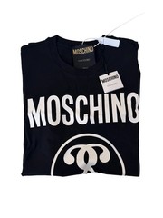 Moschino Milano Black Logo Front T-Shirt – 100% Organic Cotton – New