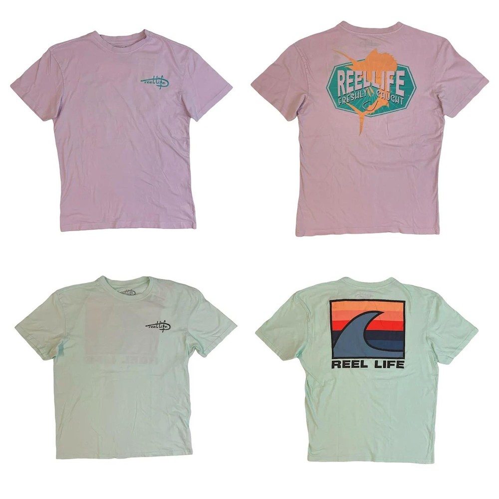 Reel Life Men’s Ocean Washed Short Sleeve Soft Pre-Shrunk Tee
