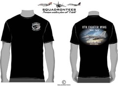 8th FW F-16 Wolf Pack Squadron T-Shirt D1, USAF Licensed Item