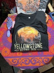 General Standard Yellowstone National Park T shirt Sz L Black Graphic Print