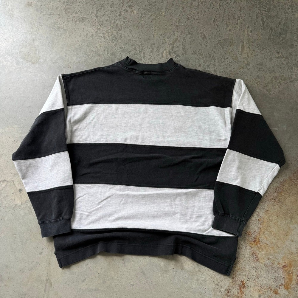 Vintage 90s GAP Striped Faded Essential Mock Neck Longsleeve T-shirt Size Medium