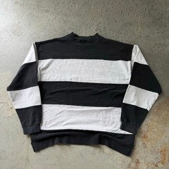 Vintage 90s GAP Striped Faded Essential Mock Neck Longsleeve T-shirt Size Medium