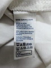 Tommy Hilfiger Men’s T-Shirt White Logo V-Neck Stretch Size M Excellent
