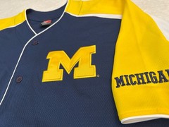 Vintage 2000s Nike University Michigan Ann Arbor Baseball Team Jersey, L XL NEW