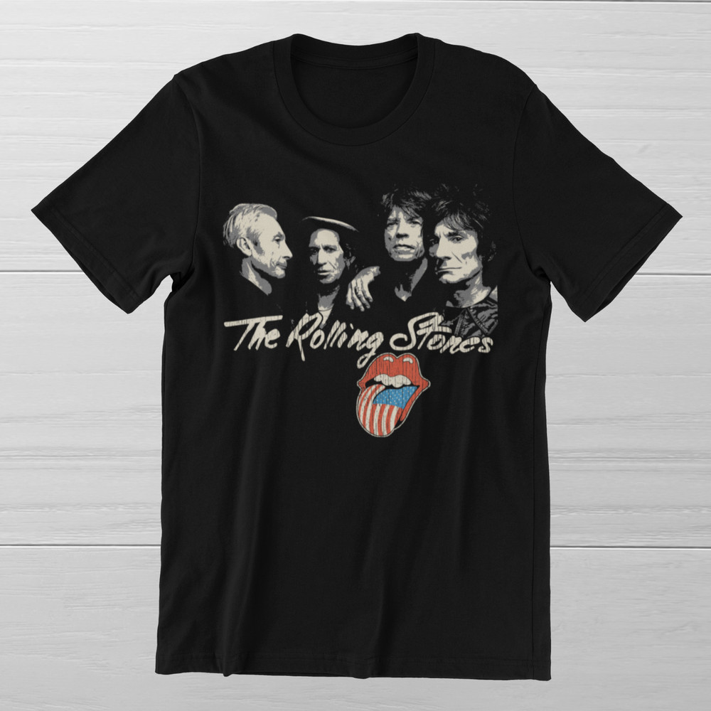 THE ROLLING STONES T-Shirt Mick Jagger 60s English Rock Band Ringspun Cotton Tee