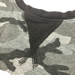 Edwin Jeans Japan Mens T-Shirt size Small Gray Camo V-Stitch Collar Embroidered