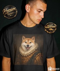 Custom Pet Renaissance Portrait Comfort Tee Personalized Dog Cat Art