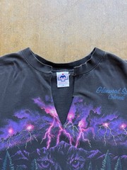 VTG 90s Habitat Split Collar Nature Lightning Panther Wrap Around T-Shirt (XL)