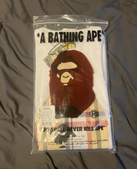 A Bathing Ape BAPE White Ape Head Graphic Logo Cotton Crew Neck Tee Men’s S