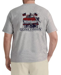 New Men’s 3XLT Big & Tall IZOD Saltwater Relaxed Classics Gone Fishin T-Shirt