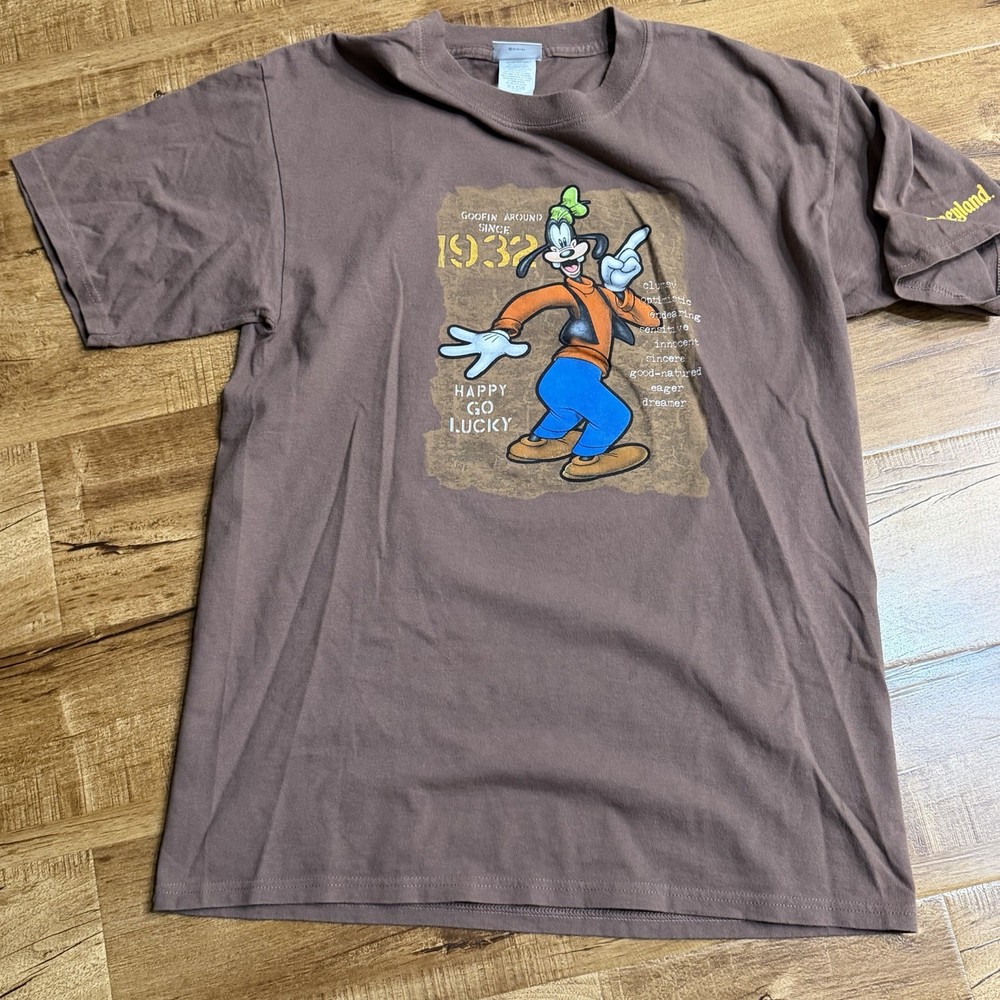 Vintage Y2k Disneyland Goofy 1932 T-shirt Mens L Brat Y2k Happy Go Lucky Scene
