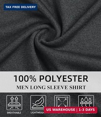 Kinglaman 6 Pack Long Sleeve Shirts for Men Dry Fit UPF 50+ Athletic Gym SPF UV