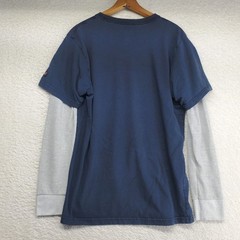 Dickies Men’s Twofer T-Shirt Medium Gray Waffle Knit Sleeves Y2K Grunge Skater