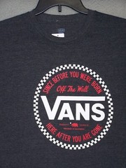 VANS Shirt Adult Medium Gray Graphic Big Logo Short Sleeve Classic Outdoor Mens