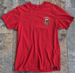 Sullen Art Rockabilly Ray Red Adult Large T-Shirt Mexican Skeleton Bandit NWOT