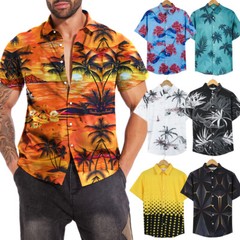 Hawaiian Shirts Mens Aloha Summer Casual Beach Button Down Cruise Holiday Party