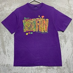 Vintage 90s Hanes Beefy T-Shirt Large (fits S/M) Workout Beach Colorful Fun USA