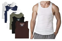 Different Touch 5 Pack Men’s Big and Tall Muscle Ribbed Tank Tops A-Shirts…