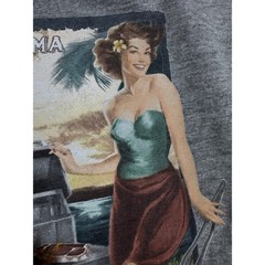 Tommy Bahama Pin Up Grill Graphic Shirt Mens Size Medium Gray