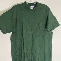 Vintage BVD T-Shirt Mens Medium Green Blank Single-Stitch USA Grunge Punk Pocket