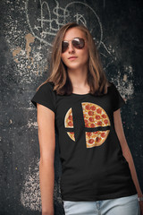 Super Smash Bros Pizza T-Shirt Unisex Adult Funny Sizes Food Ultimate Game New